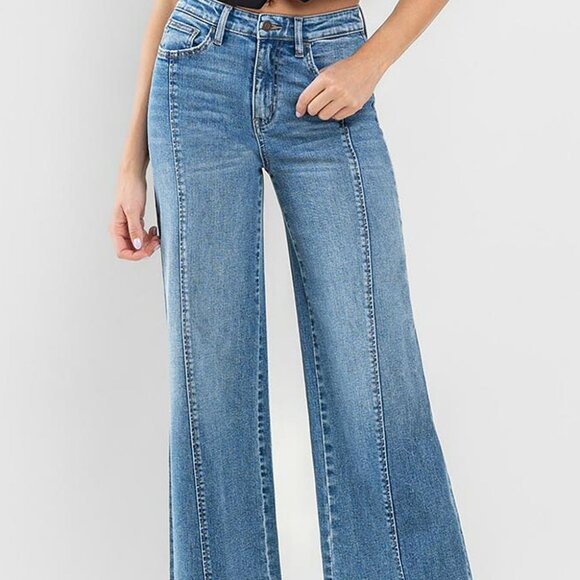 NWT Flying Monkey Super High Rise Split Seam Wide Leg Jeans - Picture 8 of 10